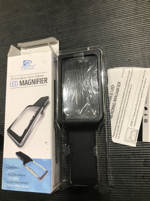 Photo 2 of 4X Large Magnifying Glass with [16 Anti-Glare & Fully Dimmable LEDs]-3 Lighting Modes-The Best Eye Caring Magnifier for Reading Small Fonts, Low Vision Seniors, Macular Degeneration, Inspection 16 LEDs