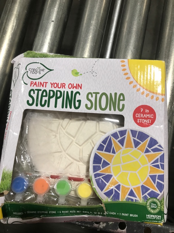 Photo 2 of Creative Roots Paint Your Own Stepping Stones Multipack with Turtle, Hedgehog & Sun Stepping Stones by Horizon Group USA 3 Pack Animal