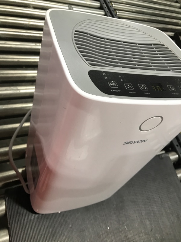 Photo 4 of 30 Pint Dehumidifiers for 2000 Sq. Ft Home Basements with Drain Hose, SEAVON Dehumidifier with Auto and Manual Drainage, 12 Hours Timer, Child Lock, Dry Clothes, Intelligent Humidity Control for Bedroom, Bathroom, Laundry Room, Office