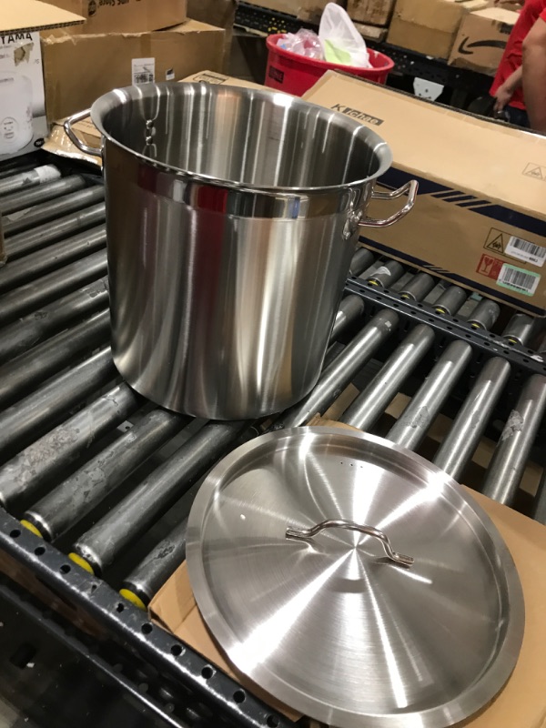 Photo 2 of Large Stock Pot with Lid - 33 Quart Big Pots for Cooking - Stainless Steel Cooking Pot, Soup Pot with Lid, Large Pot for Cooking, Induction Pot Stew Pot Pozole Pot 33QT