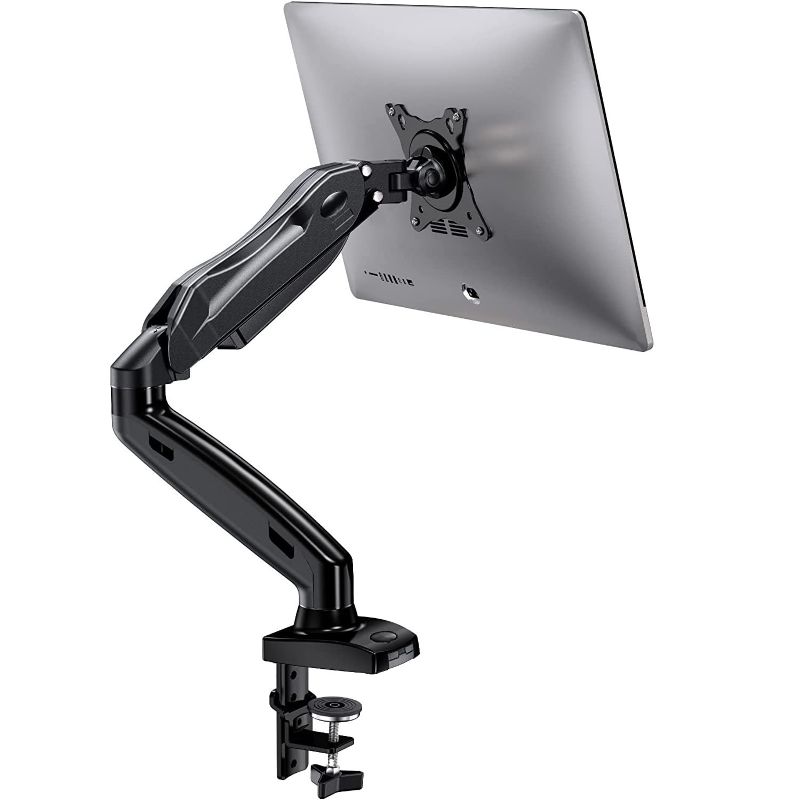 Photo 1 of HUANUO Single Monitor Mount, Articulating Gas Spring Monitor Arm, Adjustable Monitor Stand, Vesa M
