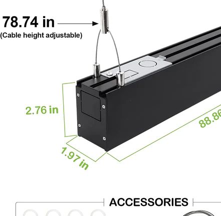 Photo 1 of SKY Series 8FT 80W Linkable LED Linear Light, 3000K/4000K/5000K CCT Selectable, 0-10V Dimmable 