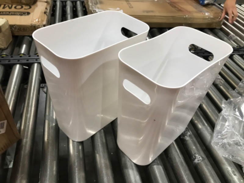 Photo 1 of 2 PACK WHITE WASTEBASKET