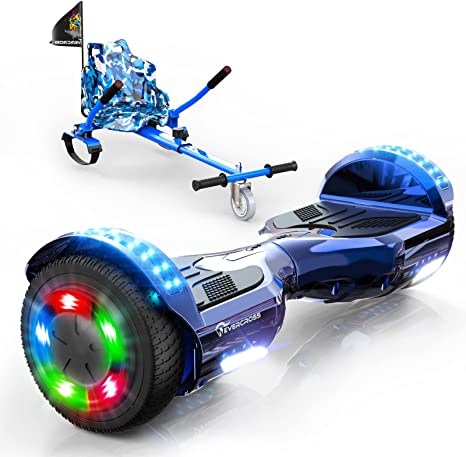 Photo 1 of EVERCROSS Hoverboard, Self Balancing Scooter Hoverboard with Seat Attachment, 6.5" Hover Board Scooter with Bluetooth Speaker & LED Lights, Hoverboards Suit for Kids
