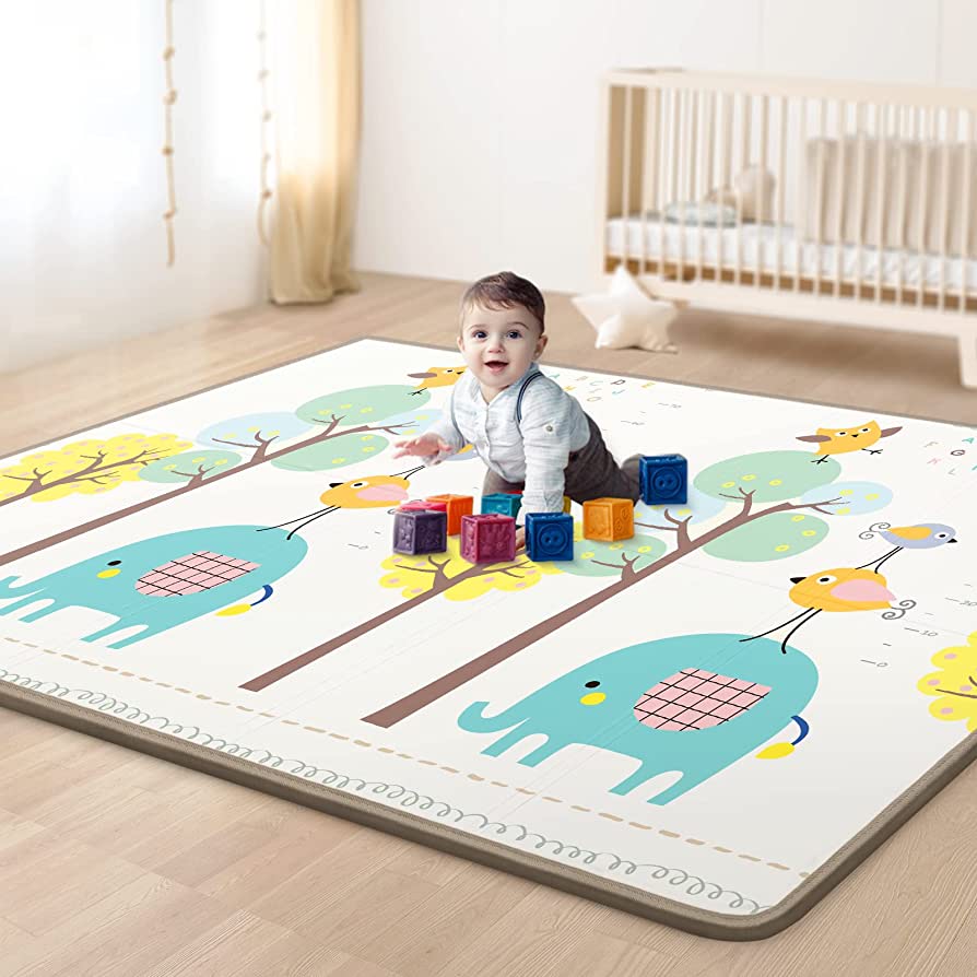 Photo 1 of  WAYPLUS Baby Play Mat, 79"x 59" Extra Large & Thick Reversible Folding Floor Mat, Waterproof Non-Toxic Anti-Slip Reversible Foam Playmat for Baby, Anti Slip Soft Crawling Mat 