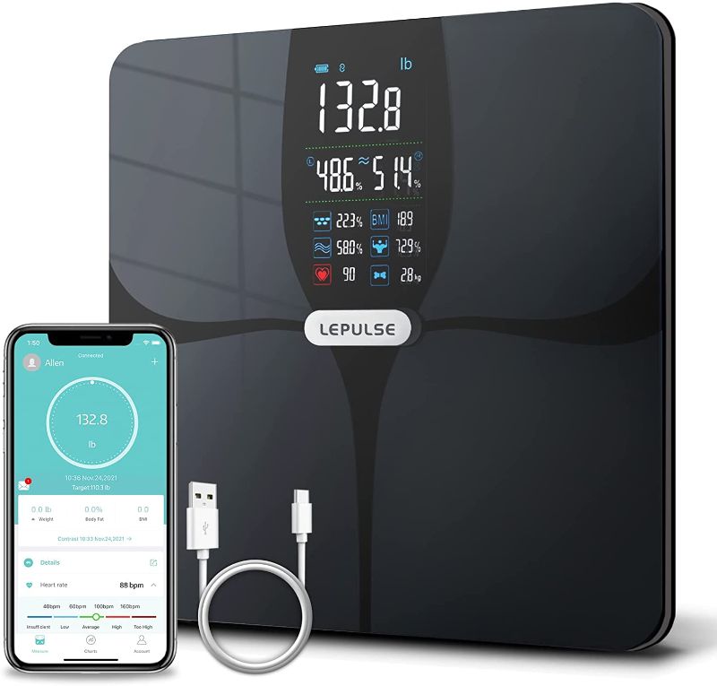 Photo 1 of Scales for Body Weight and Fat, Lescale F6 Large Display Weight Scale with Body Fat Scale, Body Balance Training, Digital Bathroom Scale for Carpet, BMI Smart Scale 16 Body Composition Analyzer
