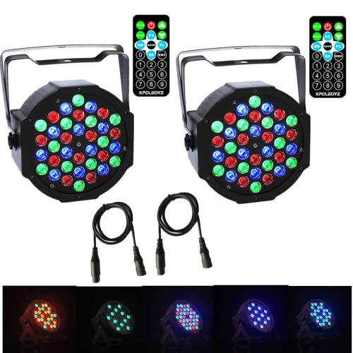 Photo 1 of XPCLEOYZ LED Up Lighting 36x1W RGB Stage Light, Sound Activated DMX Lighting Dj Par Can Lights with for Birthday Party Wedding Bar Club Home Christmas Halloween Festival (2Pack)
