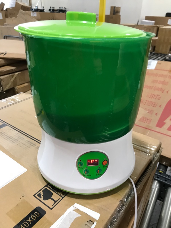 Photo 2 of Bean Sprouts Machine, Seed Sprouter Kits, LED Display Time, Intelligent Automatic Bean Sprouts Maker, 2 Layers Function Large Capacity Seed Grow, Also for Radish, Alfalfa, Wheatgrass, Broccoli Sprouts
