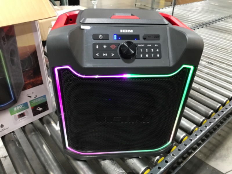 Photo 2 of ION iPA125C Pathfinder 280° 8-in. 120-Watt All-Weather Bluetooth Rechargeable Speaker with FM Radio and LED Lighting