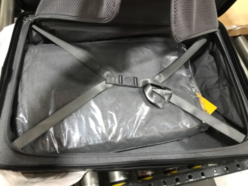 Photo 5 of LEVEL8 Elegance Checked Luggage, 24 Inch Hardside Suitcase, Lightweight PC Matte Hardshell with TSA Lock, Spinner Wheels - Black 24-Inch