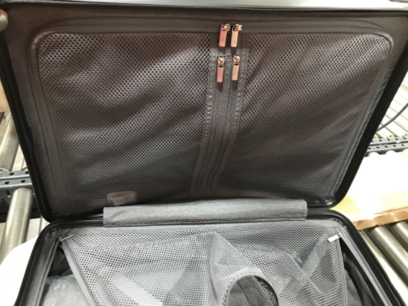 Photo 6 of LEVEL8 Elegance Checked Luggage, 24 Inch Hardside Suitcase, Lightweight PC Matte Hardshell with TSA Lock, Spinner Wheels - Black 24-Inch