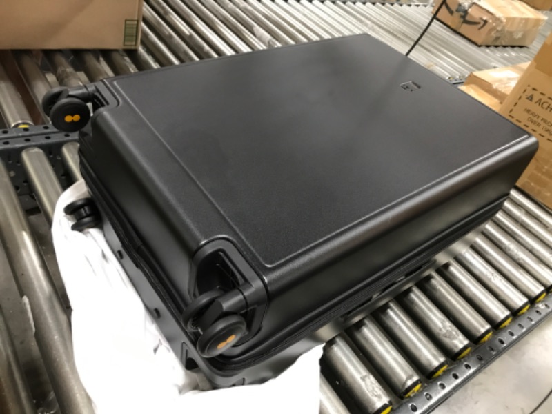 Photo 2 of LEVEL8 Elegance Checked Luggage, 24 Inch Hardside Suitcase, Lightweight PC Matte Hardshell with TSA Lock, Spinner Wheels - Black 24-Inch