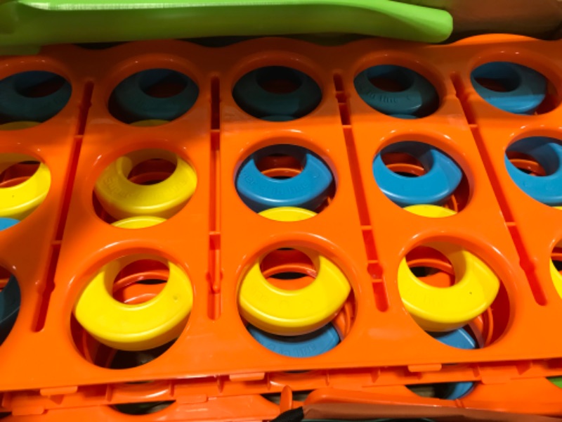 Photo 1 of  Jumbo 4 in a Row Giant Connect Game 4 x 3.5 Feet Carry Bag Included,48”Giant Plastic Connect Game Set for Adults with Cup Holder,46 Rings for Kids,Jumbo Sized Indoor Outdoor Game for Family Yard 
