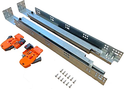 Photo 1 of 21" Full Extension Undermount Concealed Soft Close Drawer Slides, with Locking Devices, Metal Back Brackets, and Screws
