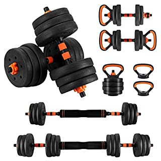 Photo 1 of Adjustable Dumbbell Set, 44 Lbs Free Weight Set with Double Nuts and Connector, 4 in 1 Weight Lifting Set for Use as Barbell, Kettlebell, Push-Up, Home Gym Workout Equipment for Men and Women