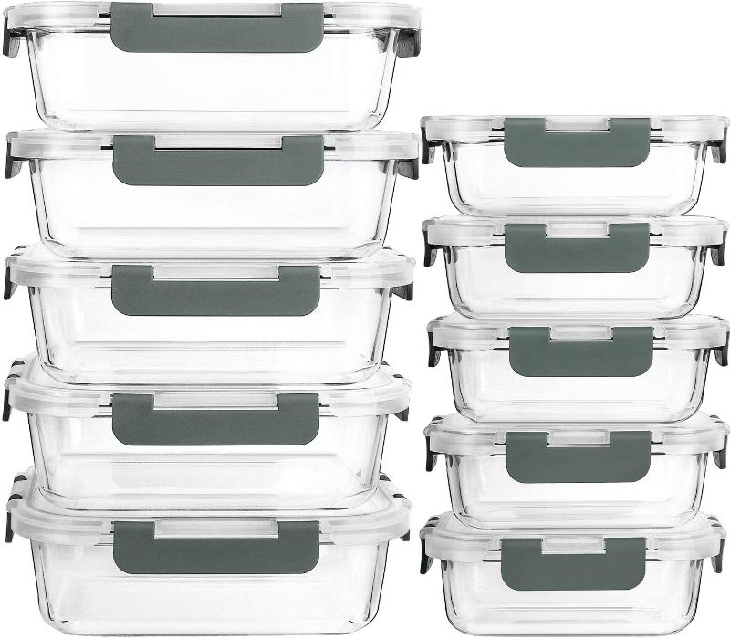 Photo 1 of [10-Pack]Glass Meal Prep Containers with Lids-MCIRCO Glass Food Storage Containers with Lifetime Lasting Snap Locking Lids, Airtight Lunch Containers, Microwave, Oven, Freezer and Dishwasher https://a.co/d/hFgCi5O