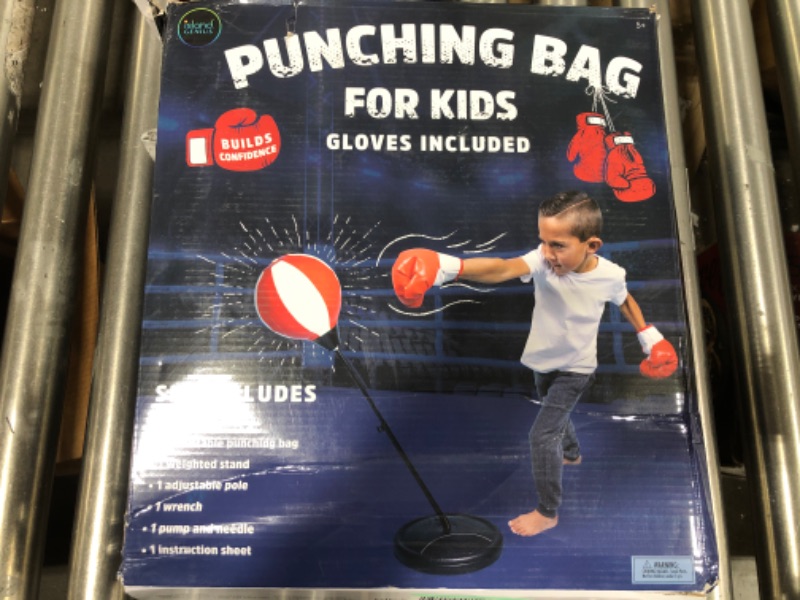 Photo 3 of  Island Genius Boxing Set for Kids Equipment Includes Punching Bag with Stand and Gloves | Active Toys and Gifts for Boys & Girls Ages 5 6 7 8 Years Old 