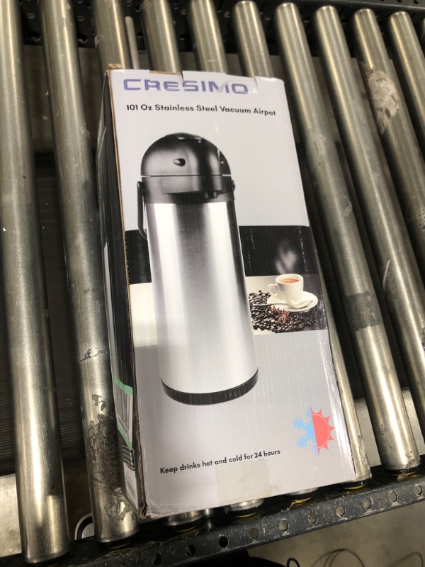 Photo 3 of 101 Oz Airpot Thermal Coffee Carafe - Insulated Stainless Steel Coffee Dispenser with Pump - Thermal Beverage Dispenser - Thermos Coffee Carafe for Keeping Hot Coffee & Tea Hot For 12 Hours - Cresimo