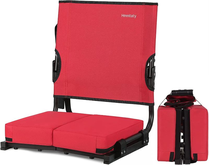 Photo 1 of  Hmnitaty Stadium Seats for Bleachers with Back Support, The Most Compact Bleacher Seats with Backs and Cushion Wide, Extra Comfortable Portable Stadium Chairs with Highest Backs Shoulder Strap 