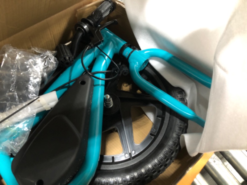 Photo 4 of  Massimo E16 24V Electric Balance Bike Bicycle Seat Height 18in - 22in Battery Powered Ages 5 & up (Teal) 