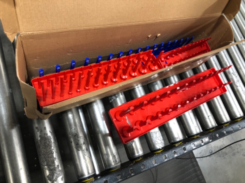 Photo 2 of  OEMTOOLS 22237 6 Piece SAE and Metric Socket Tray Set (Red and Blue), SAE and Metric Socket Storage, Socket Organizer Tray for Toolbox 