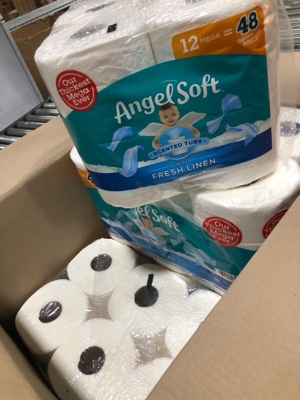 Photo 2 of Angel Soft® Toilet Paper with Fresh Linen Scent, 48 Mega Rolls = 192 Regular Rolls, 2-Ply Bath Tissue