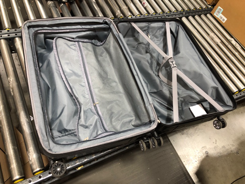 Photo 1 of MGOB Checked Luggage with Expandable, Built-In TSA Lock, PC + ABS Hard Case Luggage Suite Case with Spinner Wheels Lightweight Travel Luggage Black Checked-Large 28-Inch