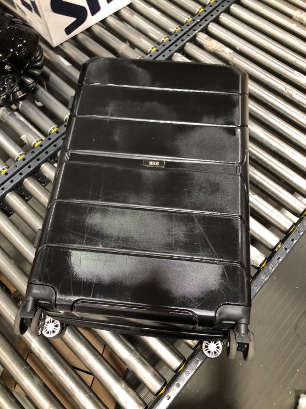 Photo 1 of MGOB Checked Luggage with Expandable, Built-In TSA Lock, PC + ABS Hard Case Luggage Suite Case with Spinner Wheels Lightweight Travel Luggage Black Checked-Large 28-Inch