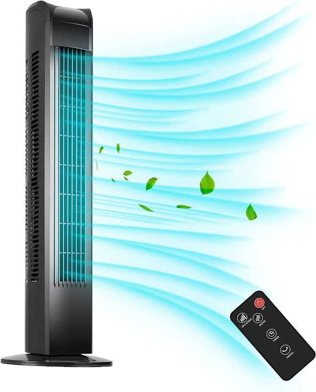 Photo 1 of Quiet Tower Fans,Oscillating Tower Fan with Remote,3 Modes 3 Speeds 7.5H Timer,Electric Powerful Standing Bladeless Fans with Touch Control for Bedroom Living Room Use