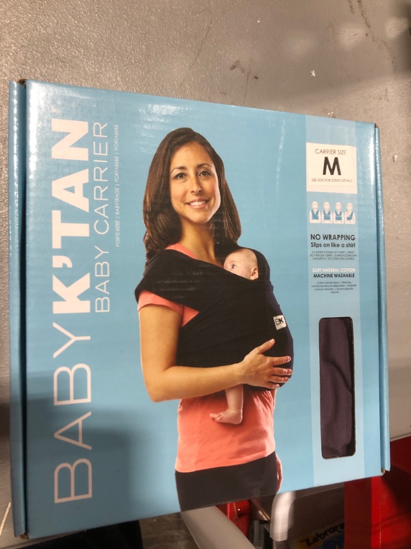 Photo 3 of Baby K'tan Breeze Baby Wrap Carrier, Infant and Child Sling - Simple Pre-Wrapped Holder for Babywearing - No Tying or Rings - Carry Newborn up to 35 lbs, Charcoal, XX-SmalL