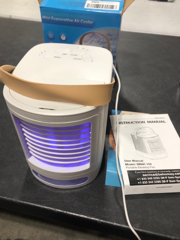 Photo 2 of 3-IN-1 Evaporative Air Cooler - fancole Small Air Conditioner w/3 Levels Humidify, 7 Colors Night Light, 3 Speeds Portable Air Cooler, USB Powered Mini Air Conditioner Portable for Room Desktop Office 