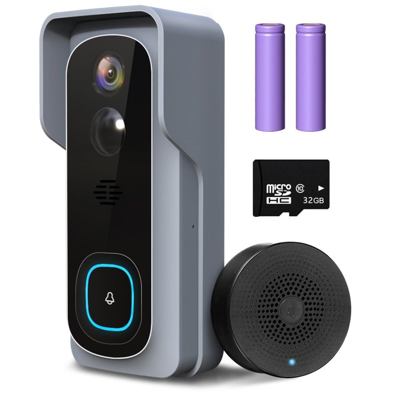 Photo 1 of Wireless Doorbell Camera with Chime, XTU J1 Wifi Video Doorbell , 1080P HD, 6700 mAH Battery Powered