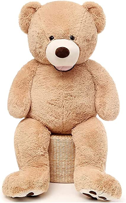 Photo 1 of AIRROAD Giant Teddy Bears Large Plush 51 Inch Stuffed Animals Toy for Girlfriend Children Light Brown for Birthday Gift
