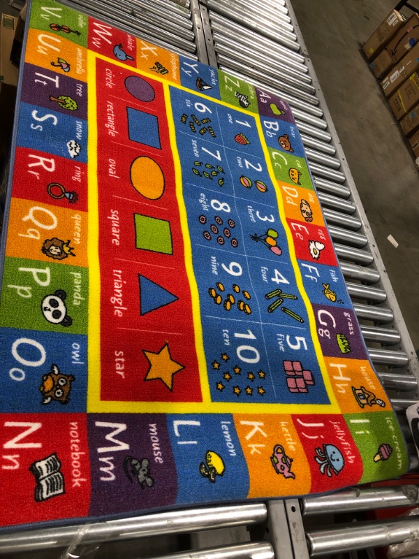 Photo 2 of KC CUBS ABC Alphabet, Numbers and Shapes Educational Learning & Fun Game Play Area Non Slip Boy & Girl Kids Rug Carpet for Children Bedroom, Toddler Classroom and Baby Playroom Mat, Playtime Activity