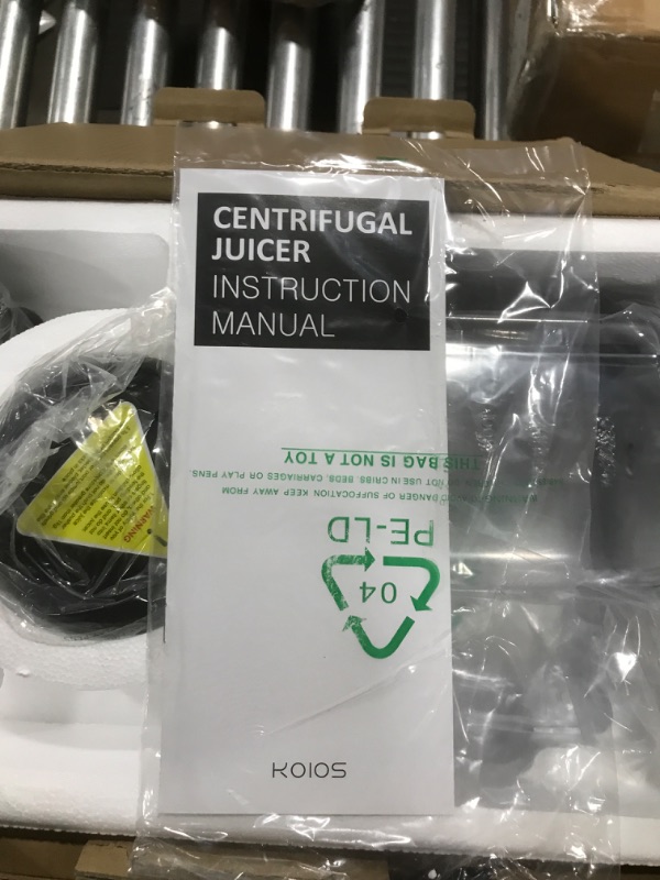 Photo 3 of KOIOS Centrifugal Juicer Machines, Juice Extractor with Extra Large 3inch Feed Chute, 304 Stainless Steel Filter, High Juice Yield for Fruits and Vegetables, Easy to Clean, 100% BPA-Free, 1200W Powerful, Dishwasher Safe, Included Brush