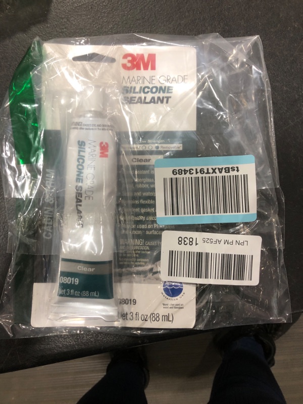 Photo 2 of 3M Marine Grade Silicone Sealant, 08019, For Boats and RVs, Above the Waterline Interior/Exterior Sealing, Clear, 3 fl oz Tube 3 fl oz Clear