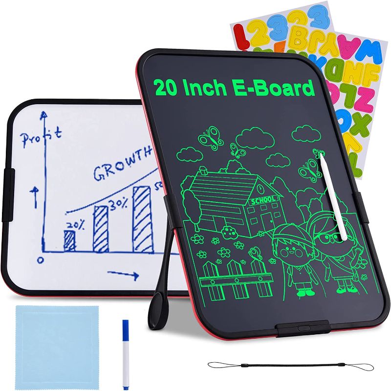 Photo 1 of 20 Inch Magnetic E-Board Drawing Pad & White Board 2in1 with Magnet Numbers & Letters, LCD Writing Tablet, Drawing Tablet, Doodle Board, Early Education Tool for Kids
