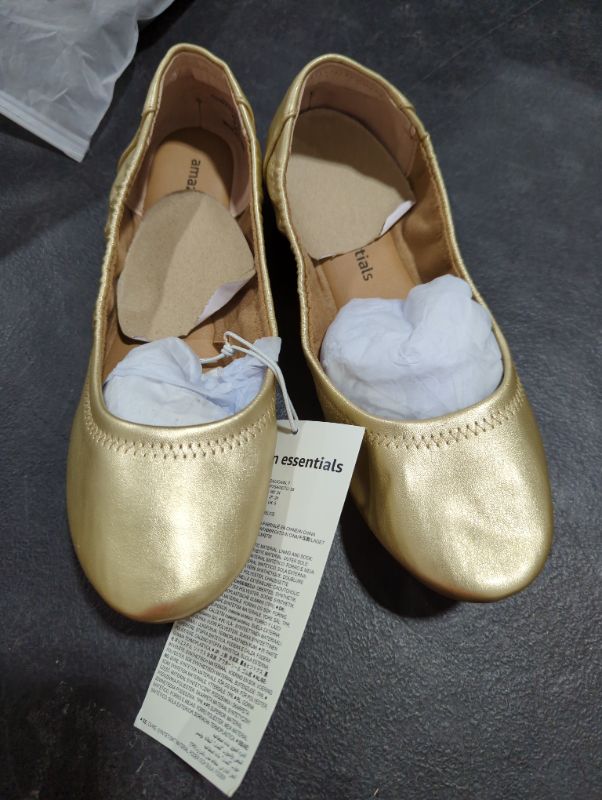 Photo 2 of Amazon Essentials Women's Belice Ballet Flat 7 Gold