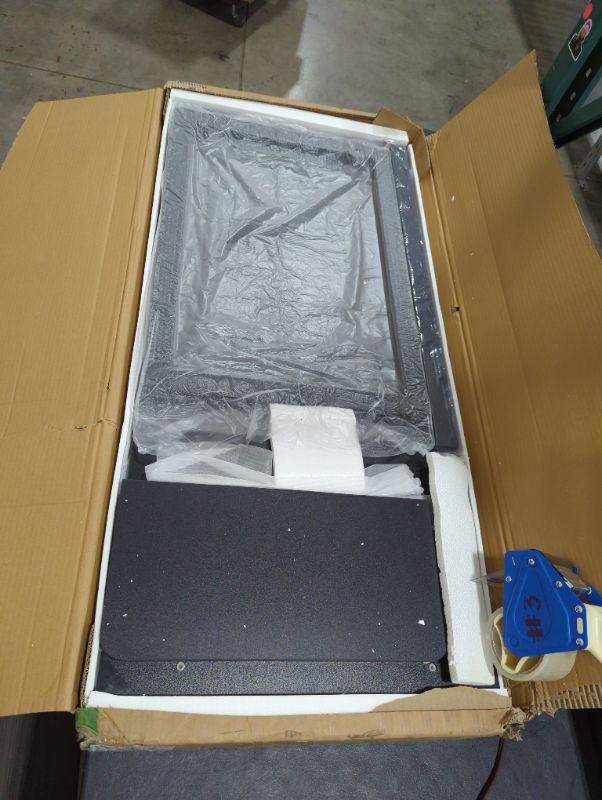 Photo 1 of GreenForest Computer Home Office Desk with Monitor Stand and Storage Shelves on Left or Right Side,47 inch Modern Writing Study PC Laptop Work Table,Black 47 inch Black