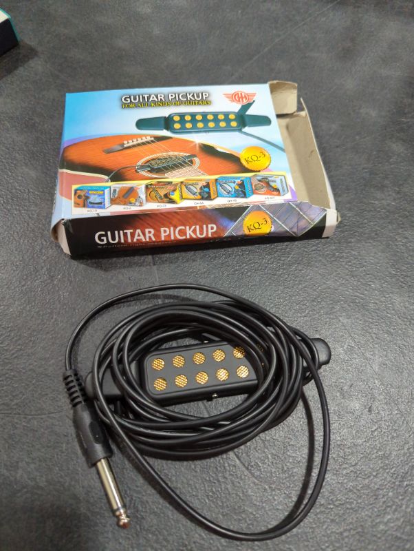 Photo 2 of LUVAY Guitar Pickup Acoustic Electric Transducer for Acoustic Guitar, Cable Length 10' (Gold)