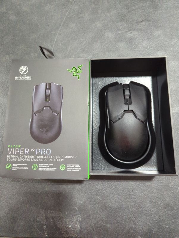 Photo 2 of Razer Viper V2 Pro HyperSpeed Wireless Gaming Mouse: 58g Ultra-Lightweight - Optical Switches Gen-3 - 30K Optical Sensor - On-Mouse DPI Controls - 80hr Battery - USB Type C Cable Included - Black