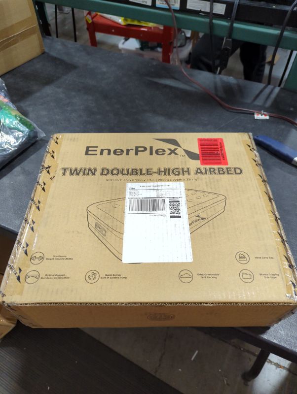 Photo 2 of "NEW FACTORY SEALED BOX" 
EnerPlex Air Mattress with Built-in Pump - Double Height Inflatable Mattress for Camping, Home & Portable Travel - Durable Blow Up Bed with Dual Pump - Easy to Inflate/Quick Set UP Twin 13 Inch