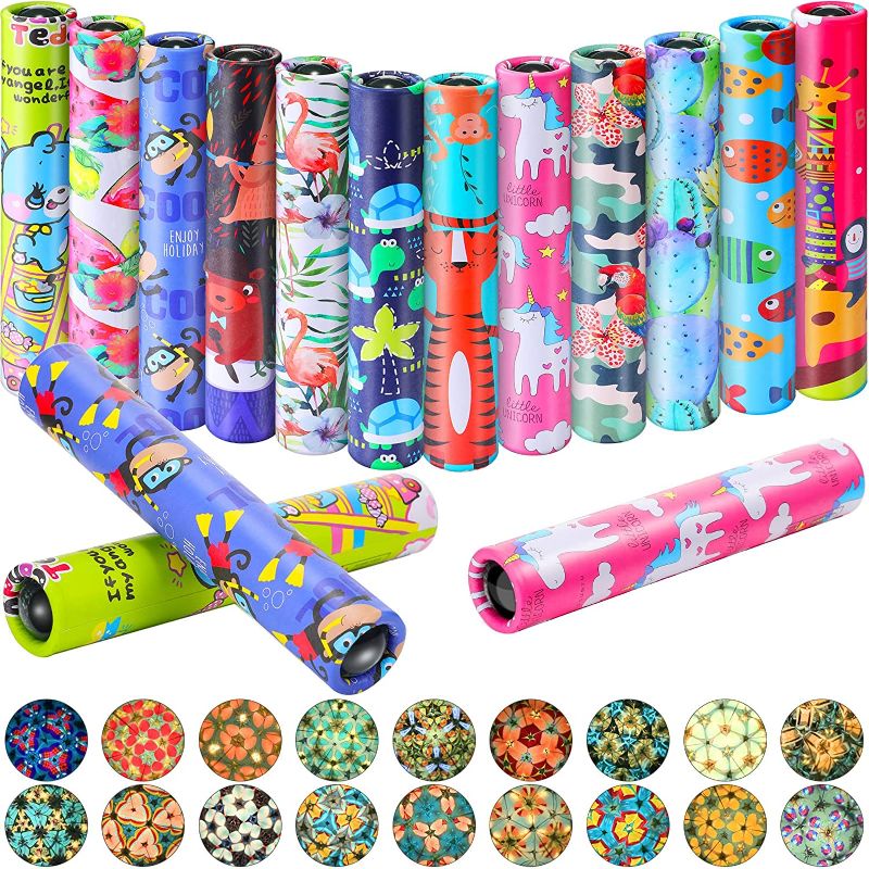 Photo 1 of 15 Pcs Classic Kaleidoscopes Old Fashioned Vintage Kaleidoscope Toys Educational Toys Stock Stuffers Bag Fillers for Boys and Girls Birthday and School Carnival Prizes, Random Patterns(Cartoon Style)
