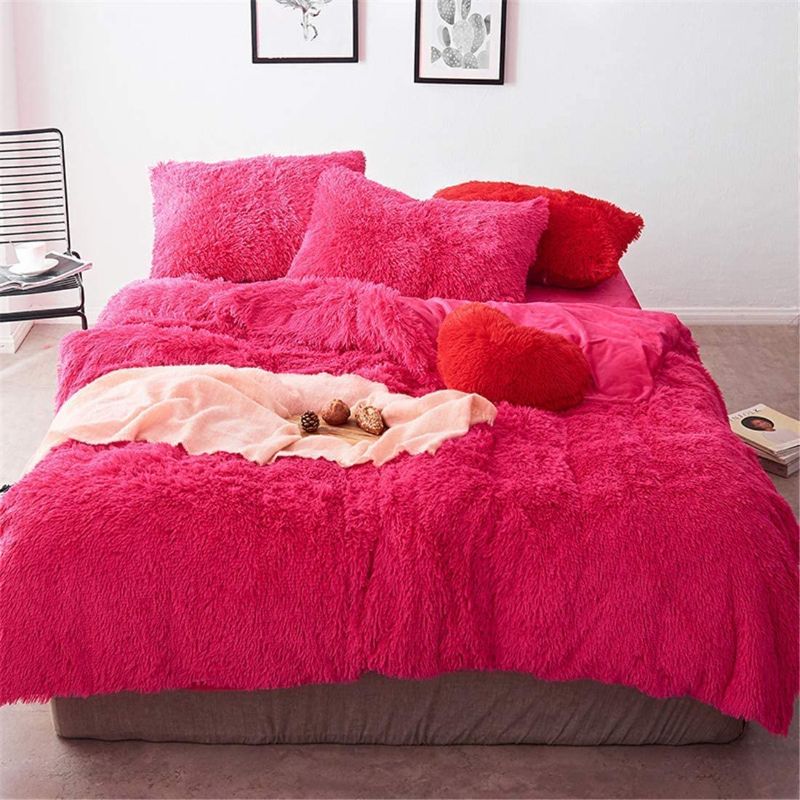 Photo 1 of A comforter fluffy faux hot pink 