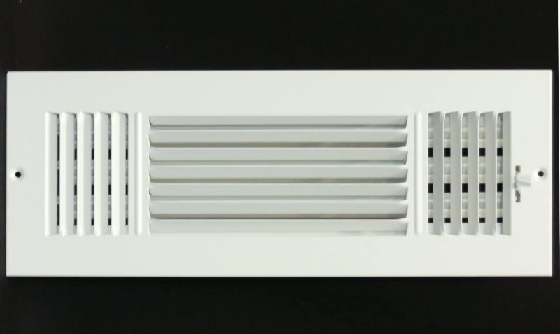 Photo 1 of 16" X 8" 3-Way AIR Supply Grille - Vent Cover & Diffuser - Flat Stamped Face - White [Outer Dimensions: 17.75"w X 9.75"h]
