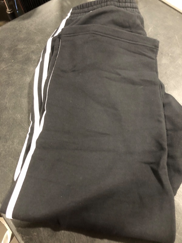 Photo 1 of adidas Men's Essentials Fleece Open Hem 3-Stripes Pants XX-Large/30" Inseam Black