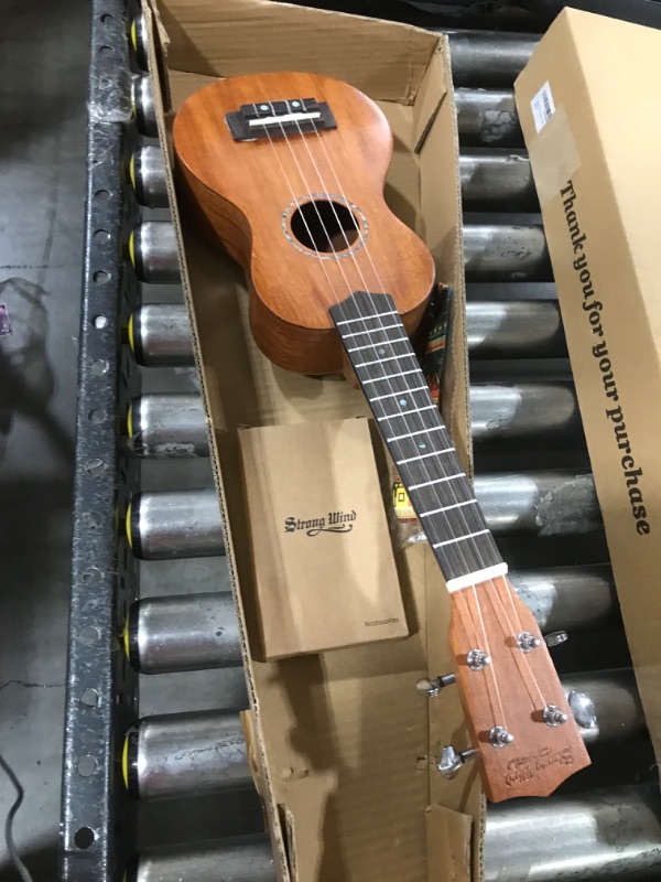 Photo 2 of Strong Wind Soprano Ukulele 21 Inch Basswood Ukeleles for Beginners Four Strings Hawaiian Guitar Ukulele for Adults Teenagers with Gig Bag, Brown
