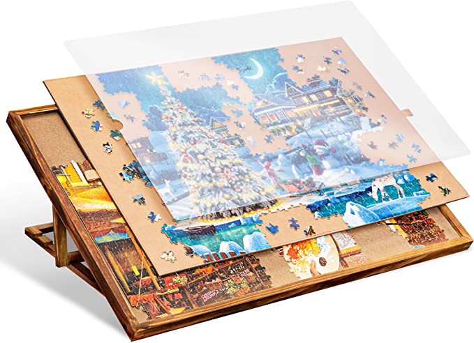 Photo 1 of Becko US 1000 Piece Jigsaw Puzzle Board with Clear Cover, Jigsaw Puzzle Table Double Sided Board with Adjustable Wooden Storage Puzzle Easel Portable Jigsaw Puzzles Plateau for Adults and Kids
31.1 x 21.2 x 1.18 inches

