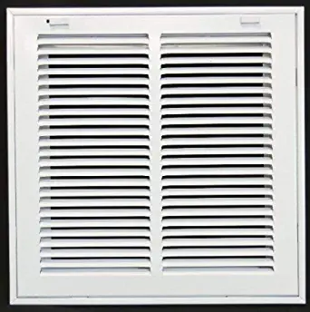 Photo 1 of 14" X 16" Steel Return Air Filter Grille for 1" Filter - Easy Plastic Tabs for Removable Face/Door - HVAC DUCT COVER - Flat Stamped Face -White [Outer Dimensions: 15.75w X 17.75h]

