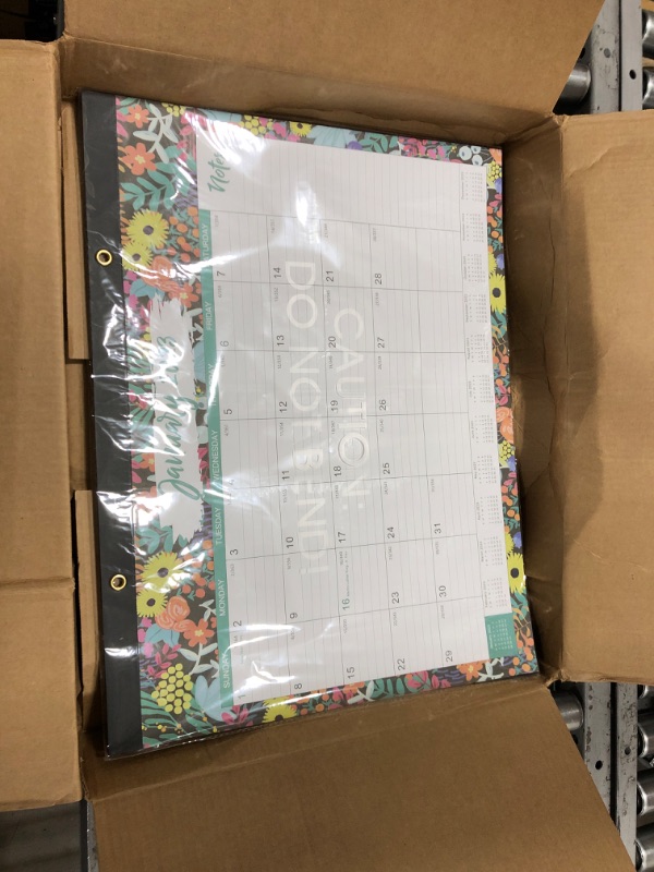 Photo 2 of 2023-2024 Desk Calendar - 18 Months Extra Large Desk Calendar, 22" x 17", Jan. 2023 - Jun. 2024, Desk Calendar 2023-2024 with 2 Corner Protectors, Easy Planning - Black Flower